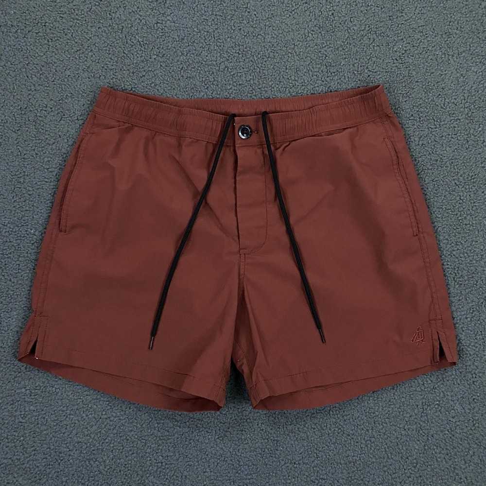 Walter Sky Swim Trunks Mens Large Red Lined Athletic Hybrid Drawstring